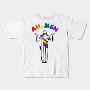 Ah men jesus lgbt gay  funny gift tshirt Kids T-Shirt